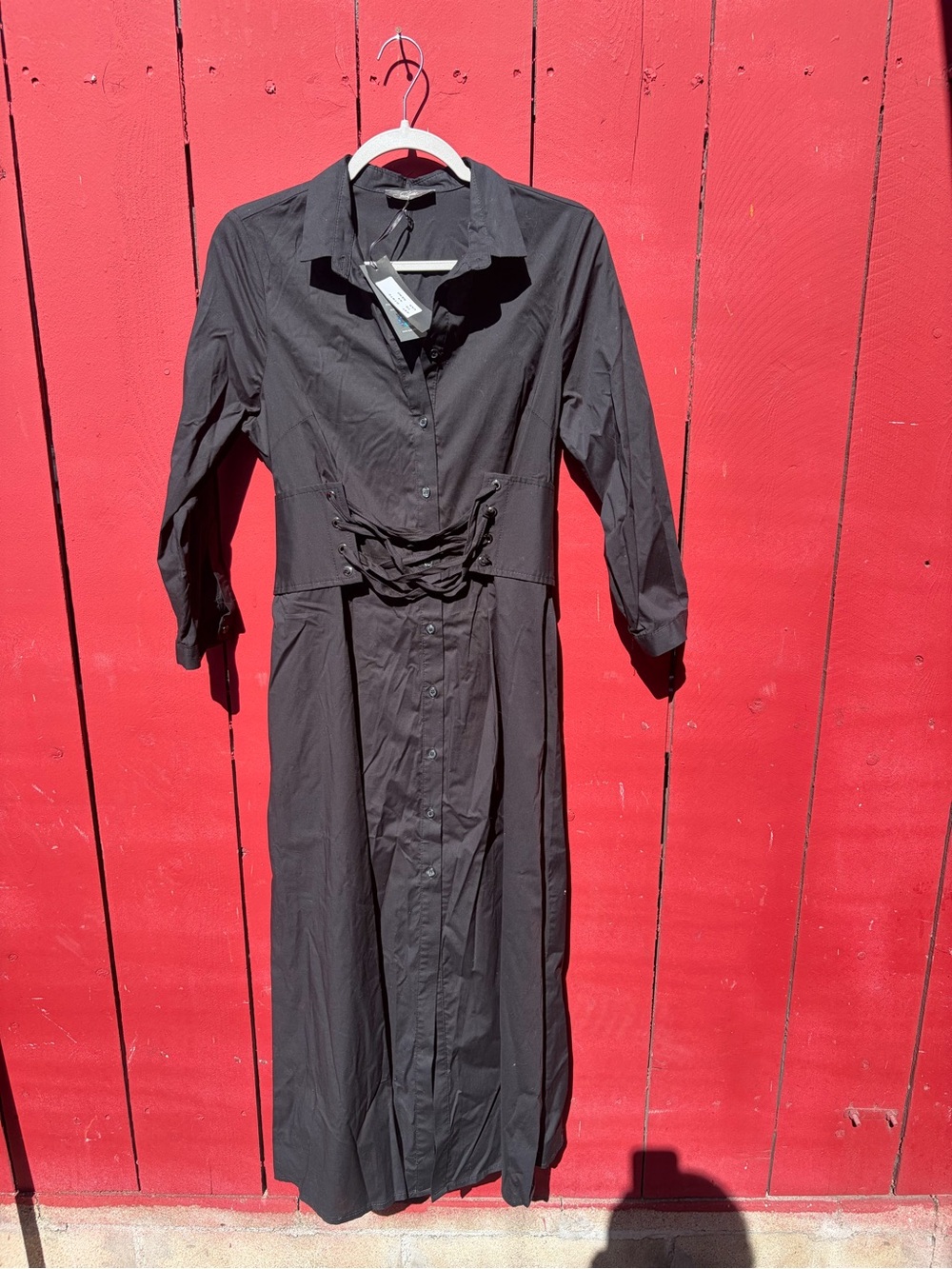Women's Black Long Sleeve Jumpsuit with Wide Leg